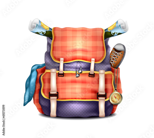 Vector Realistic Travel Backpack