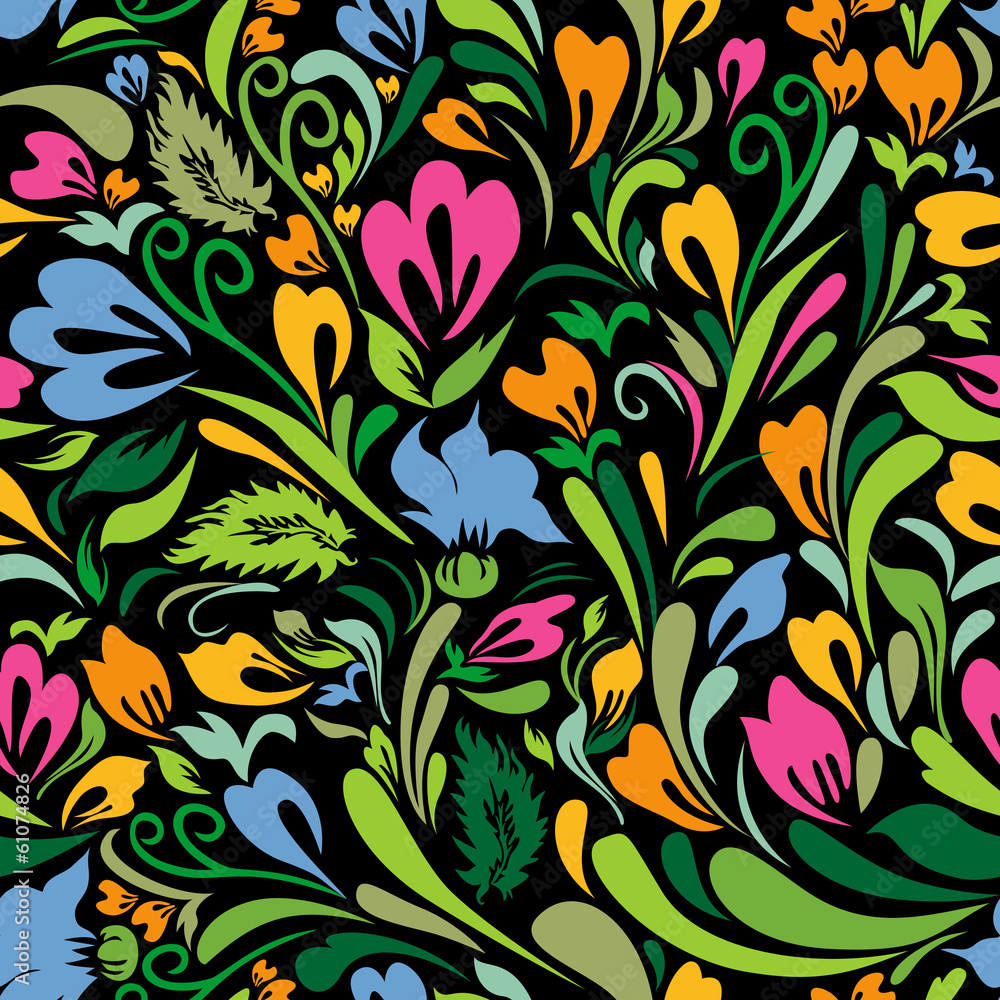 Bright Pattern With Flowers Bright Pattern With Flowers