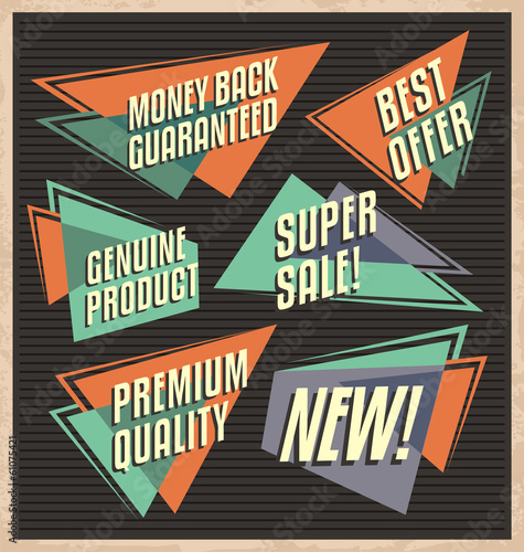 Set of retro design elements