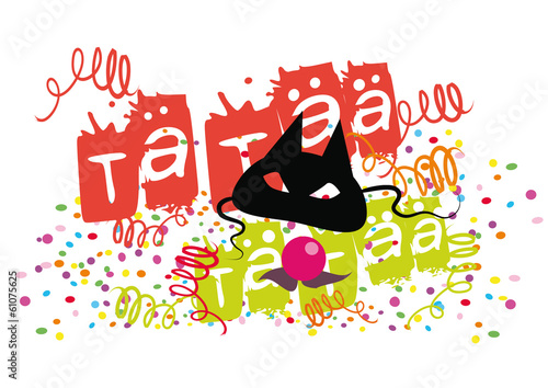 carneval fanfare clown mask pary vektor tätää