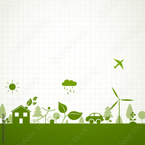 Vector Illustration of a Green Ecology Background