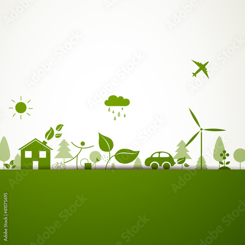 Vector Illustration of a Green Ecology Background