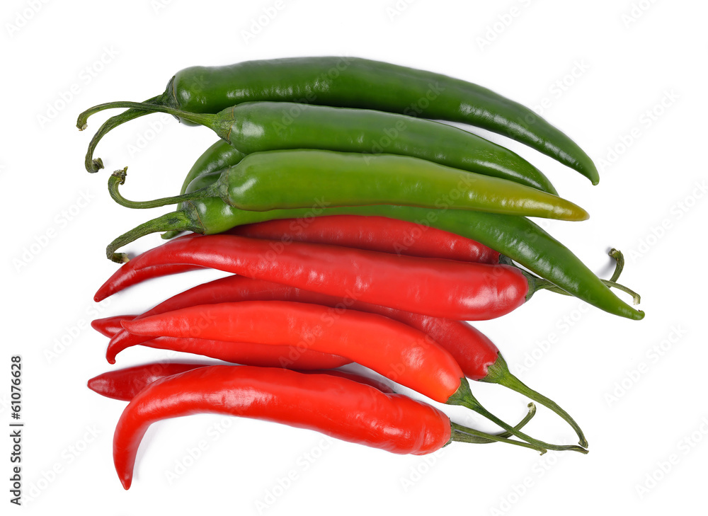 hot chili on white background