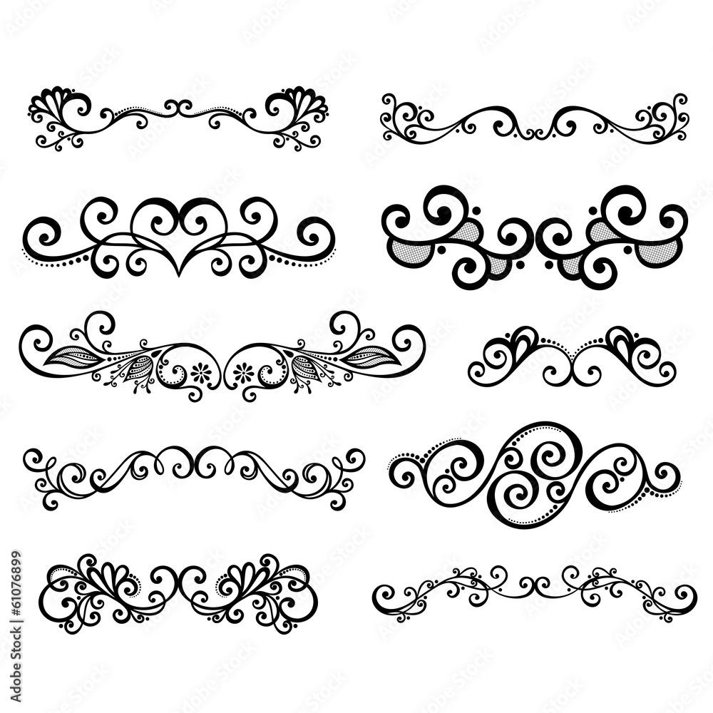 Vector Set: Calligraphic Borders and Page Decoration