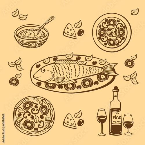 dinner vector illustration