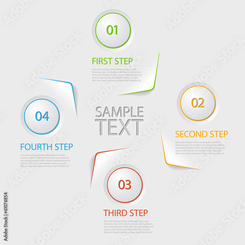 One two three four - flat vector progress icons for four steps