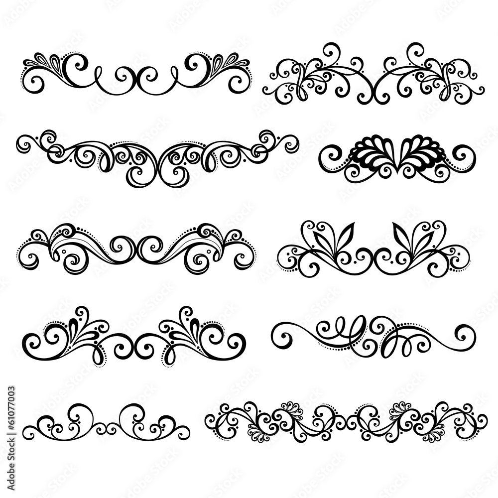 Vector Set: Calligraphic Borders and Page Decoration Vector Set: Calligraphic Borders and Page Decoration