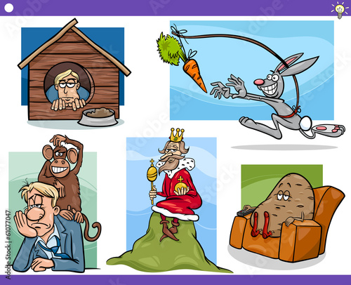 cartoon concepts and ideas set