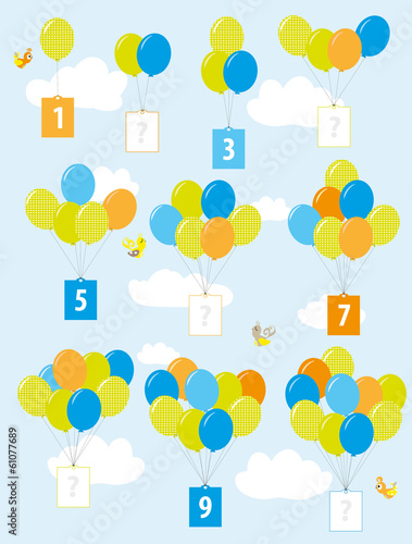 Obraz na płótnie missing numbers - math balloons w salonie