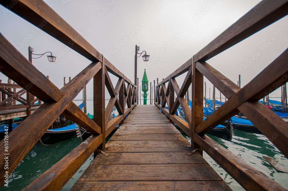 Pier in lagoon of  Venice