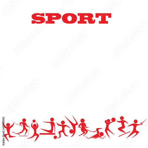 Silhouettes of sportsmen on a white background, a vector