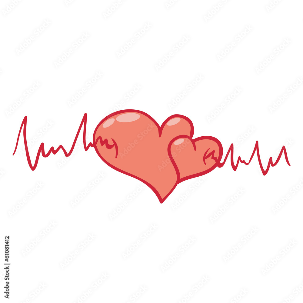 Heart beats cardiogram icon