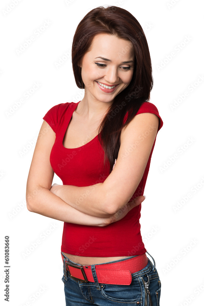 confused woman looking down confused woman looking down