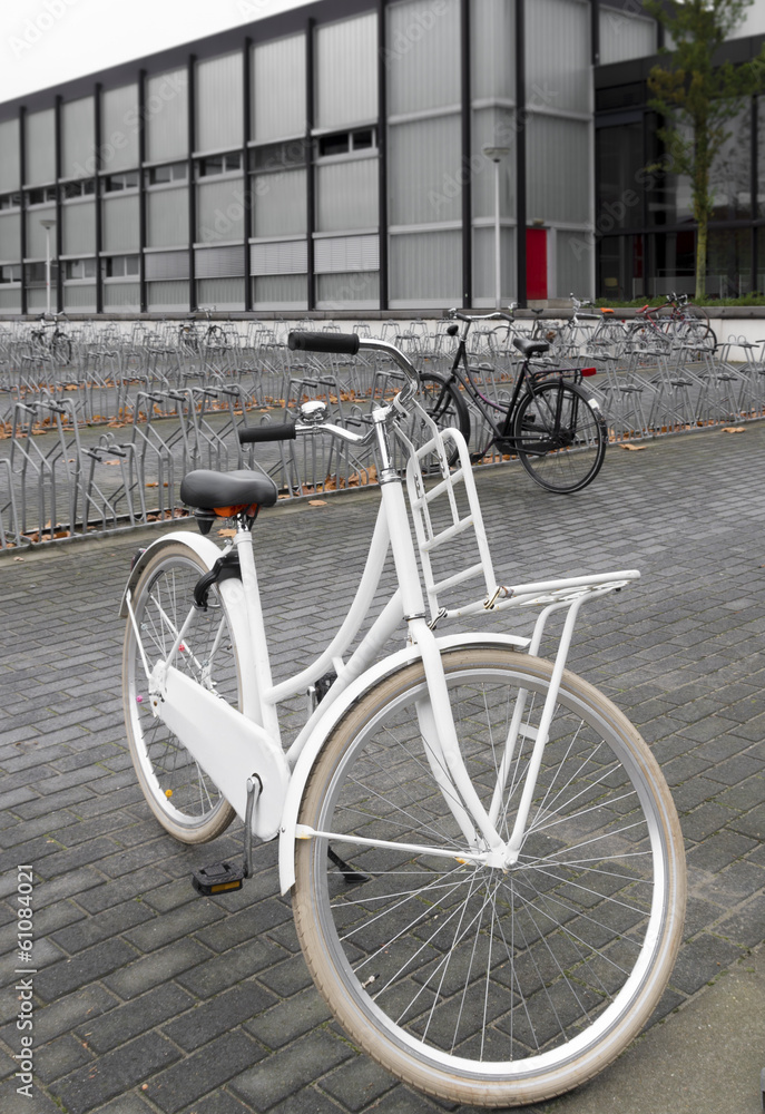 white bicycle