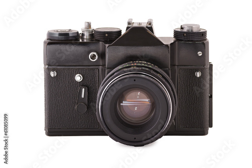 Front shot of the old film black camera