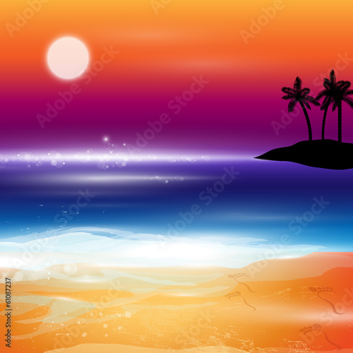 Fototapeta Naklejka Na Ścianę i Meble -  Summer Holidays Background - Vector Illustration
