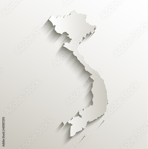 Vietnam map card paper 3D natural vector