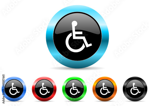 wheelchair icon vector set