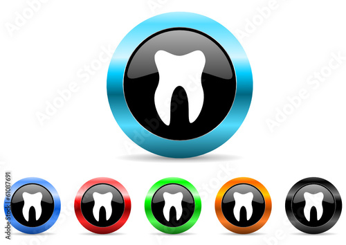 tooth icon vector set