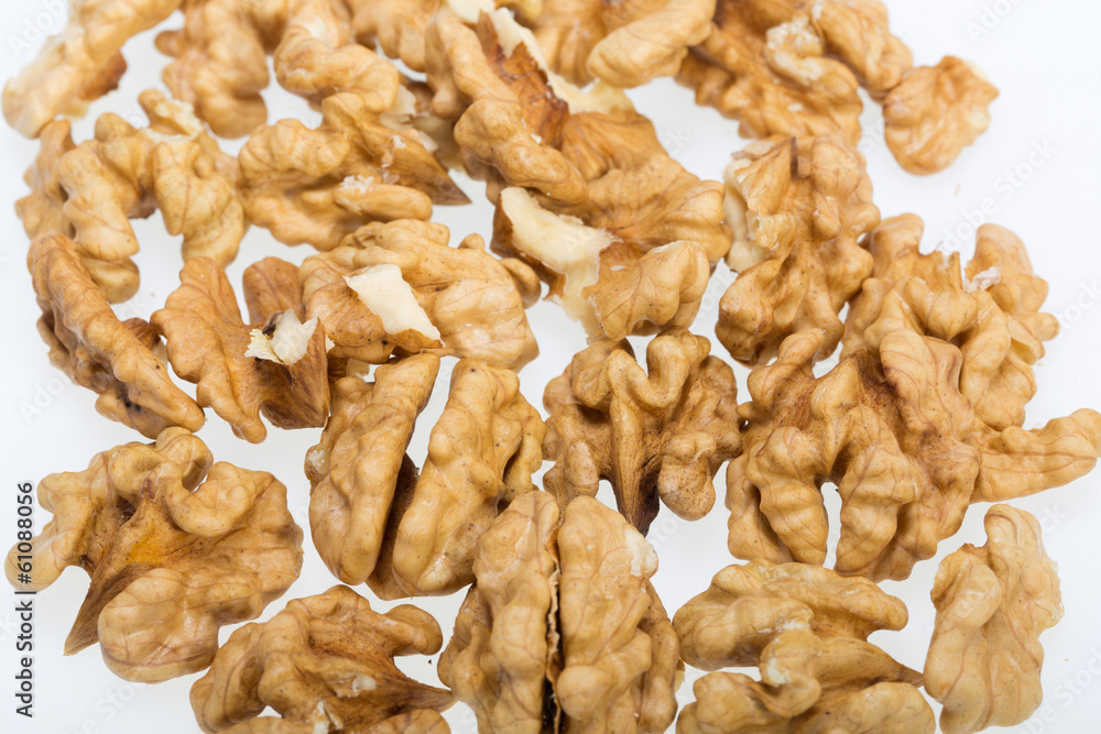cracked walnut isolated on the white background cracked walnut isolated on the white background