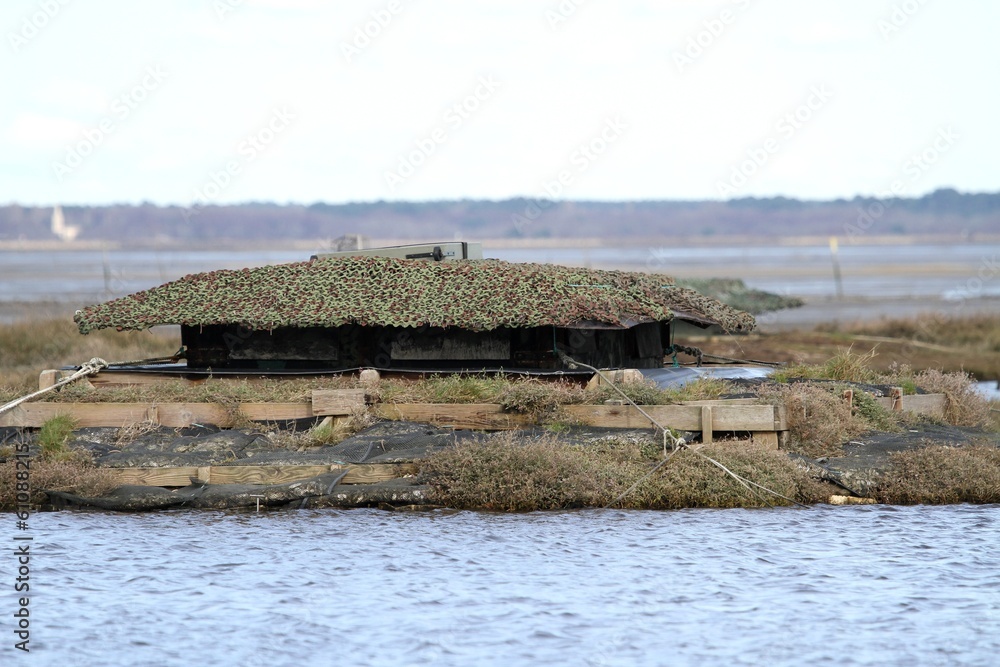 tonne de chasse au gibier d'eau, bassin d'arcachon Stock Photo | Adobe Stock