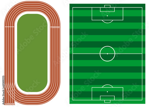 Athletics track with soccer field