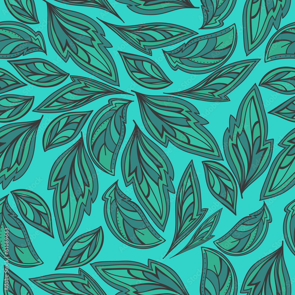 Seamless texture with leaves.Vector pattern