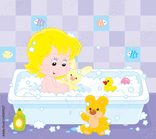 Girl bathing