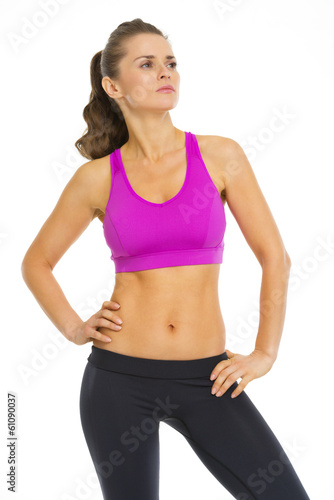 Portrait of proud fitness young woman