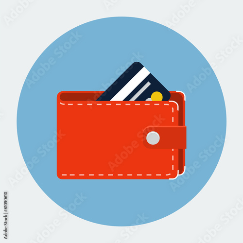 Vector wallet with card icon
