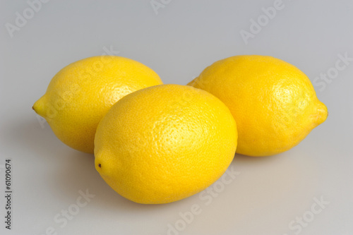 Three lemons on the gray
