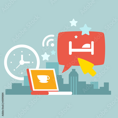 illustration of an urban work day