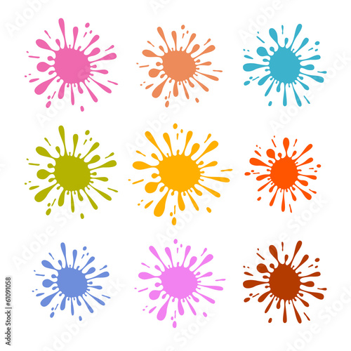 Colorful Vector Splash - Stain - Blot Illustration Set