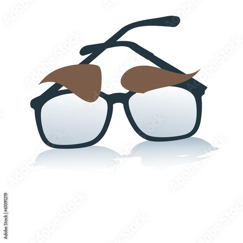 glasses with eyebrows, identity, symbol,business