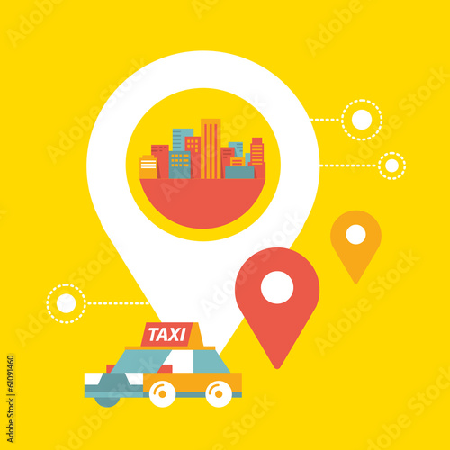 Vector taxi service and navigation in city