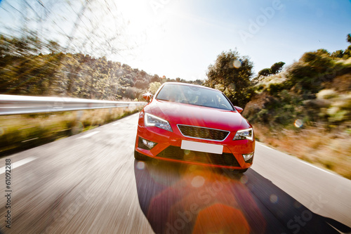 Car on a road full of dangerous bends