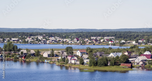 Private houses of suburbs on a lake
