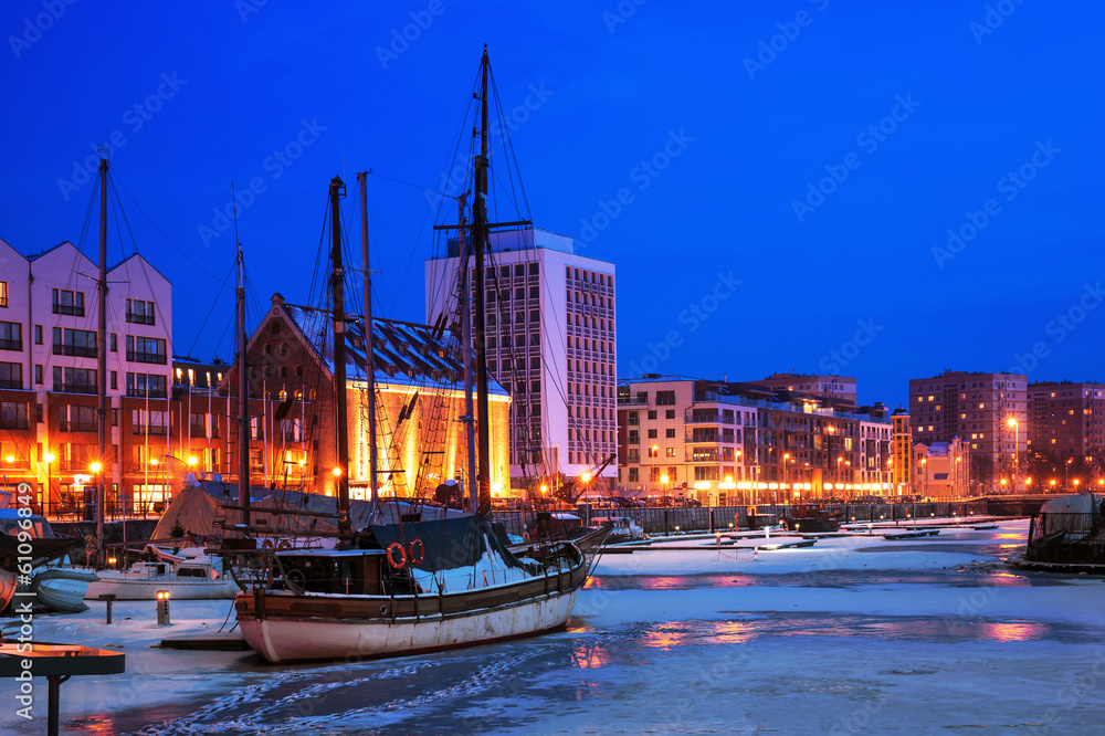 Port of Gdansk in winter