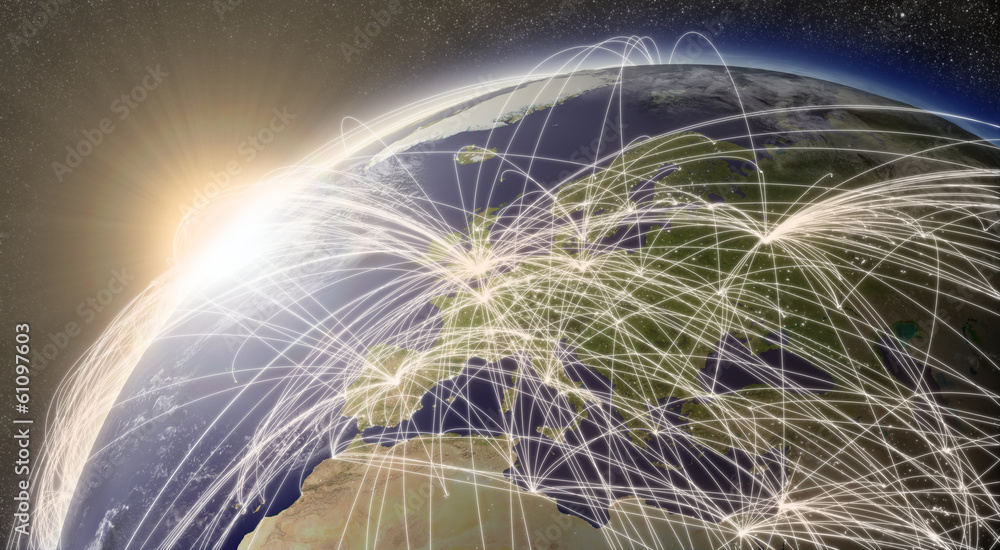 Fototapeta premium Network over Europe