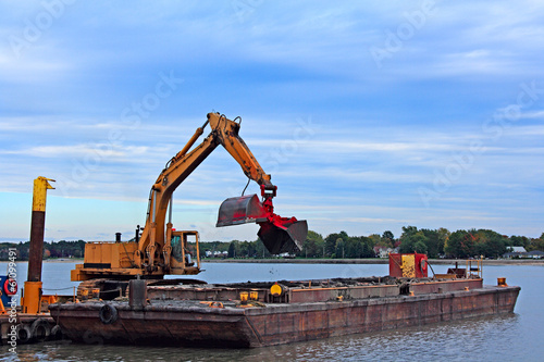 Barge Dredging Harbor photo