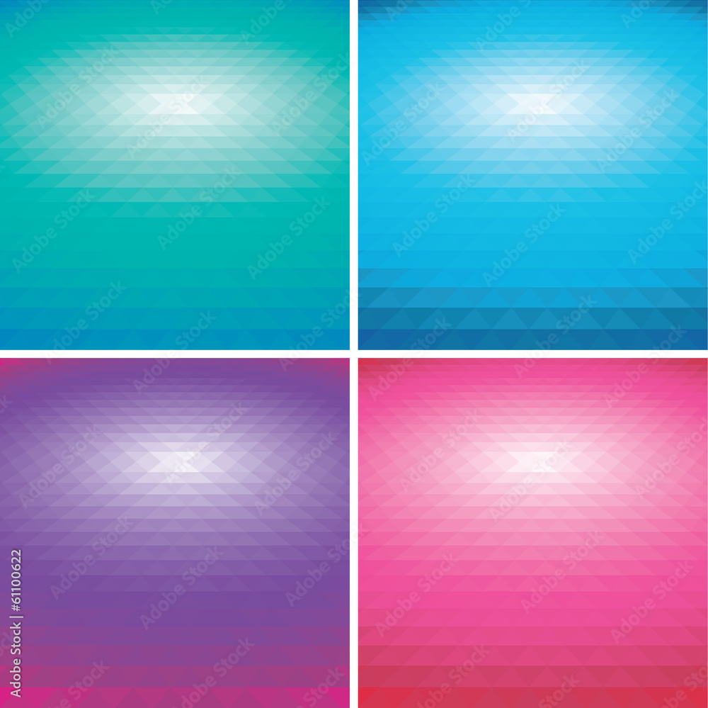 Set of vector colorful Abstract triangle backgrounds
