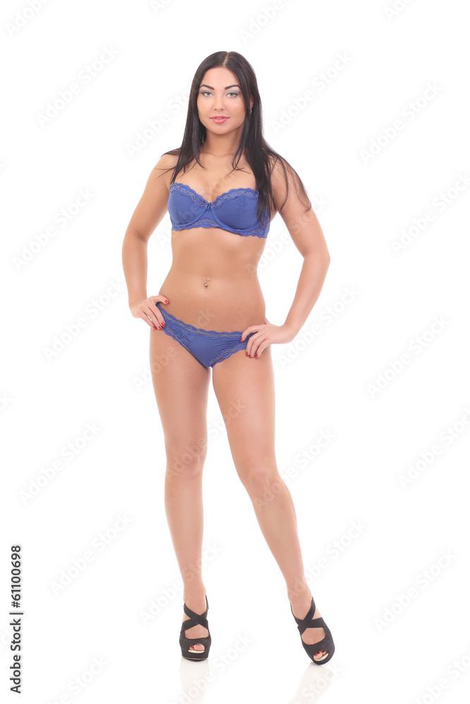 Sexy beautiful girl in blue underwear Sexy beautiful girl in blue underwear