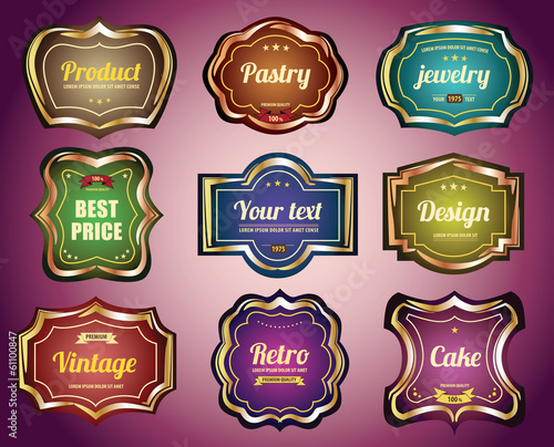 Set of vintage labels and stickers to gifts. No.01