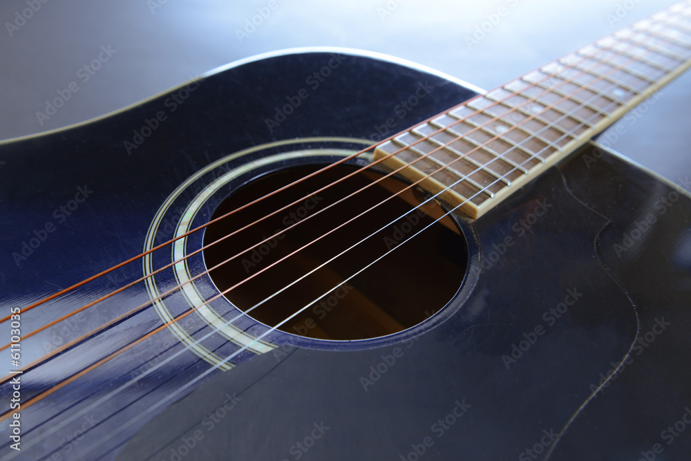 Obraz premium Acoustic guitar, close-up
