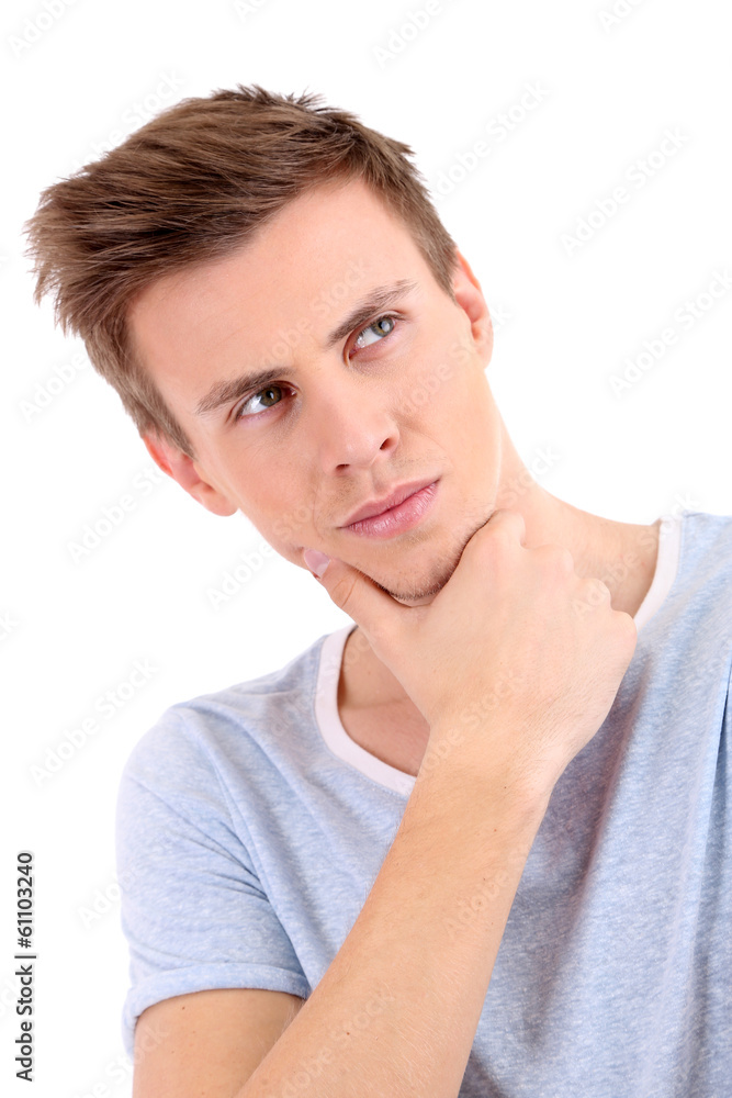 Portrait of handsome young man isolated on white Portrait of handsome young man isolated on white