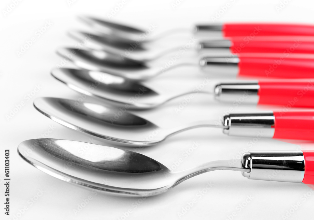 Silver spoons isolated on white Silver spoons isolated on white
