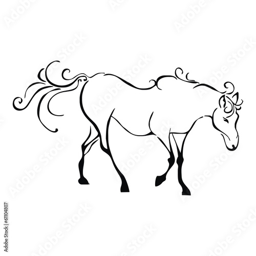 horse tattoo vector