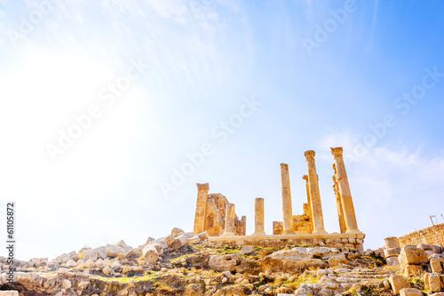 Naos of Zeus in the ancient Jordanian city of Gerasa, Jerash