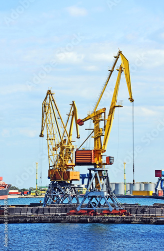 Wallpaper Mural Port cargo crane over blue sky background Torontodigital.ca