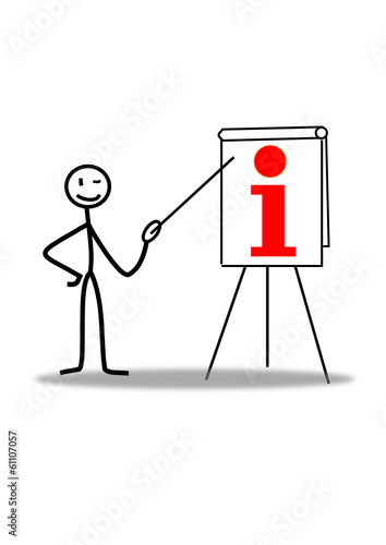 Strichmännchen mit Infotafel